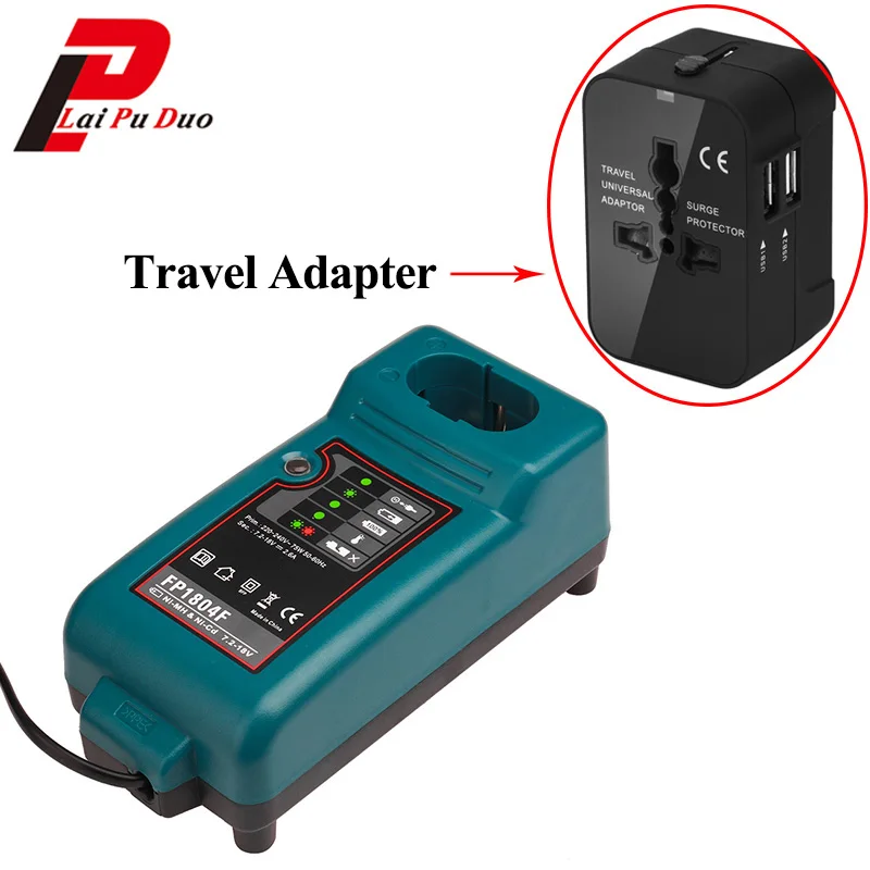 For Makita NI-CD NI-MH Replacement Power Tool Battery Charger DC7100 DC711 DC9710 DC18RA DC18SE Battery With Travel Adapter
For Makita NI-CD NI-MH Replacement Power Tool Battery Charger DC7100 DC711 DC9710 DC18RA DC18SE Battery With Travel Adapter