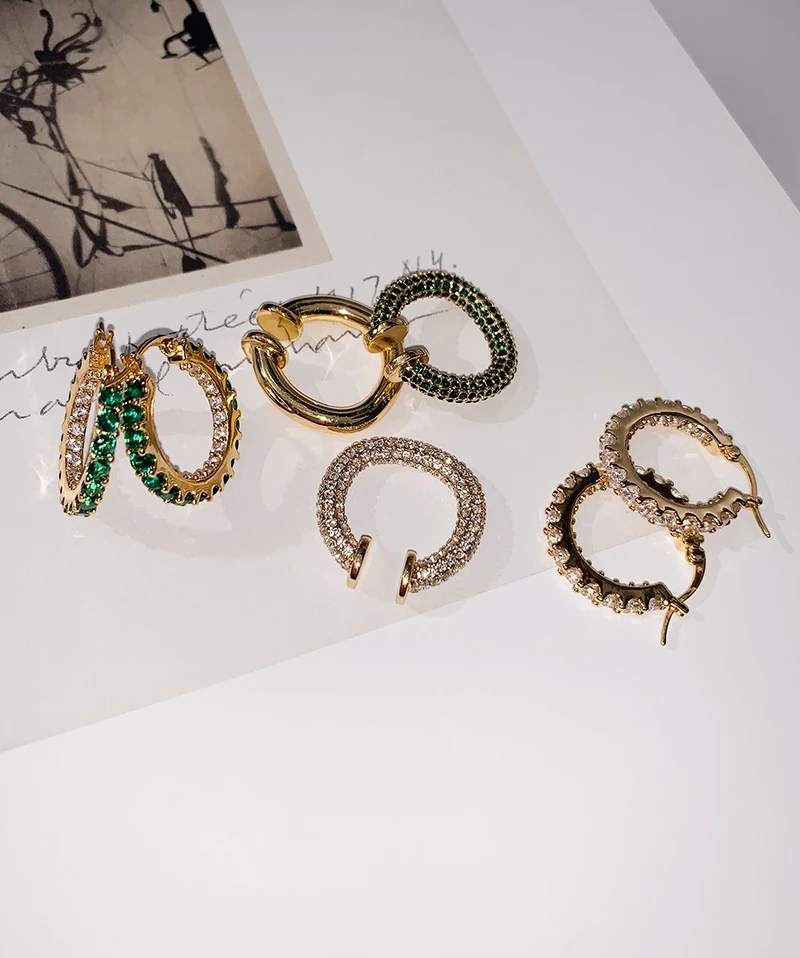 Easy Get stylish tone cool wind personality full drill small circle combination earrings ear buckle
Easy Get stylish tone cool wind personality full drill small circle combination earrings ear buckle