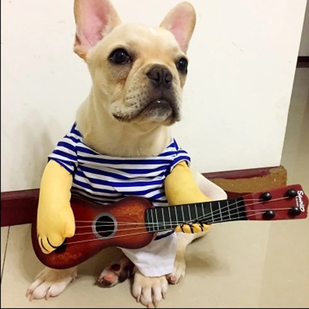 Trendy Halloween Costumes Pet Clothing Funny Guitar Dog Cloth Pet Puppy Coat For Puppy Dog French Bulldog Outfit for kitten
Trendy Halloween Costumes Pet Clothing Funny Guitar Dog Cloth Pet Puppy Coat For Puppy Dog French Bulldog Outfit for kitten