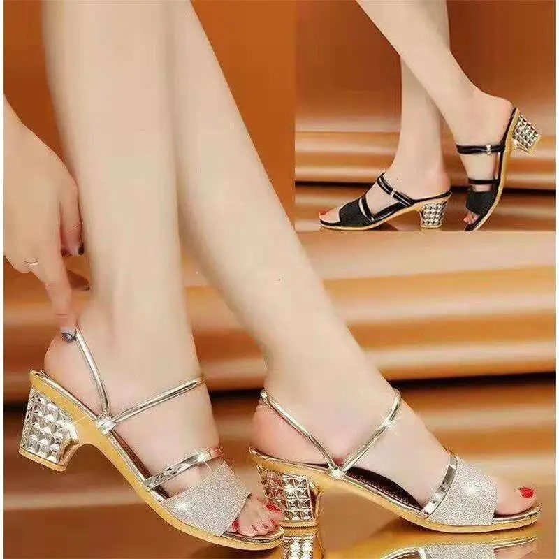 AECBUY Women's High Heels, Open Toes, One Shoe, Two Thick Heels, The New Korean Version Of Cool Slippers In Summer 2019.LXPb18
AECBUY Women's High Heels, Open Toes, One Shoe, Two Thick Heels, The New Korean Version Of Cool Slippers In Summer 2019.LXPb18