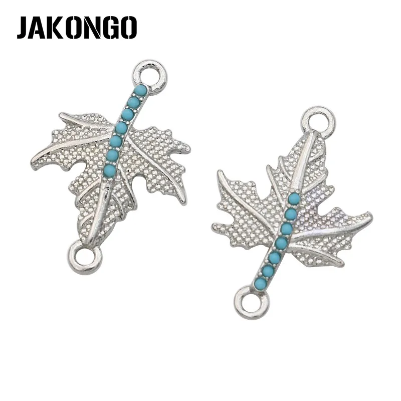 JAKONGO Silver Color Crystal Maple Leaf Connector for Jewelry Making Earrings Accessories Findings DIY 24x17mm 5pcs/lot
JAKONGO Silver Color Crystal Maple Leaf Connector for Jewelry Making Earrings Accessories Findings DIY 24x17mm 5pcs/lot