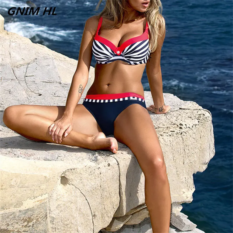 Plus Size Bikini Swimsuit New 2019 Push Up Striped Patchwork Swimwear Women Biquini Brazilian Beachwear Bandage Bathing Suit
Plus Size Bikini Swimsuit New 2019 Push Up Striped Patchwork Swimwear Women Biquini Brazilian Beachwear Bandage Bathing Suit