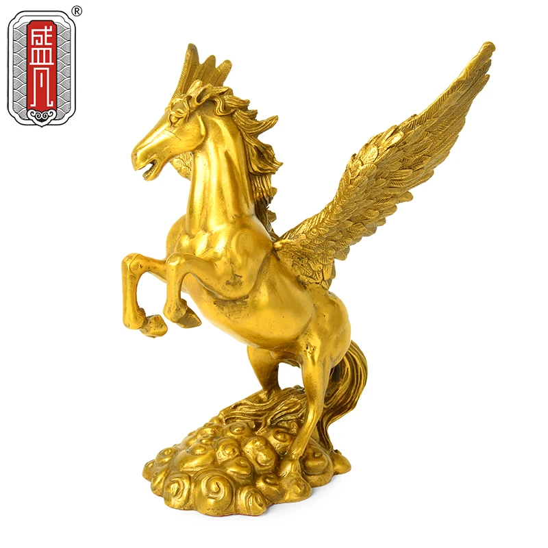 Ma Sheng fan copper ornaments, crafts decoration office lucky ornament bronze horse Pegasus
Ma Sheng fan copper ornaments, crafts decoration office lucky ornament bronze horse Pegasus