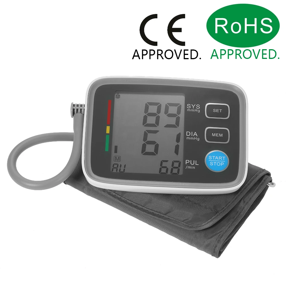 LCD Upper Arm Blood Pressure Monitor with Cuff Digital Sphygmomanometer 2 User Mode/90 Data Memory/IHB Indicator/PR CE & FDA
LCD Upper Arm Blood Pressure Monitor with Cuff Digital Sphygmomanometer 2 User Mode/90 Data Memory/IHB Indicator/PR CE & FDA