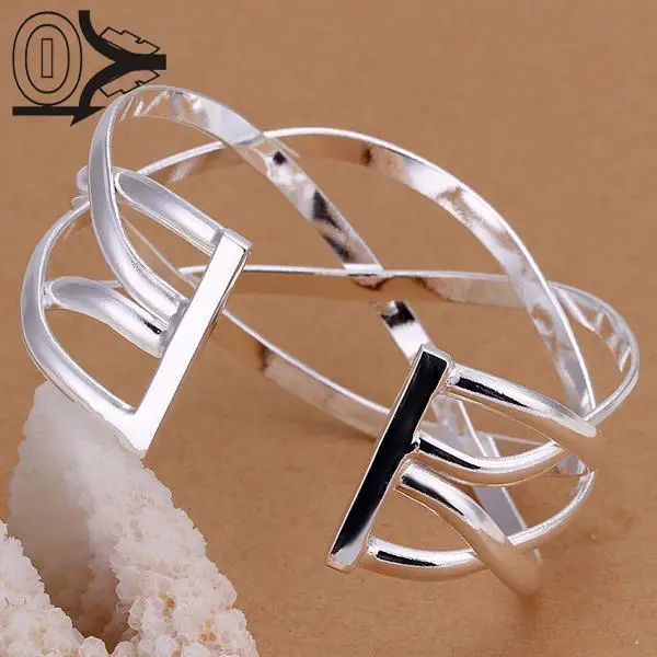 Wholesale Silver Plated Bangle,Wedding Jewelry Accessories,European Big Opening Cross Silver Bangles Bracelet
Wholesale Silver Plated Bangle,Wedding Jewelry Accessories,European Big Opening Cross Silver Bangles Bracelet