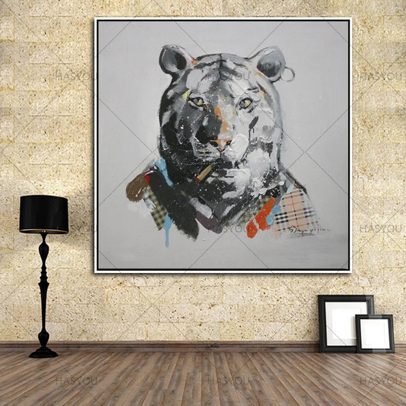 

Современная ручная роспись Абстрактная масляная Картина на холсте тигр картина на стену животное живопись плакат настенное искусство для детской комнаты декор