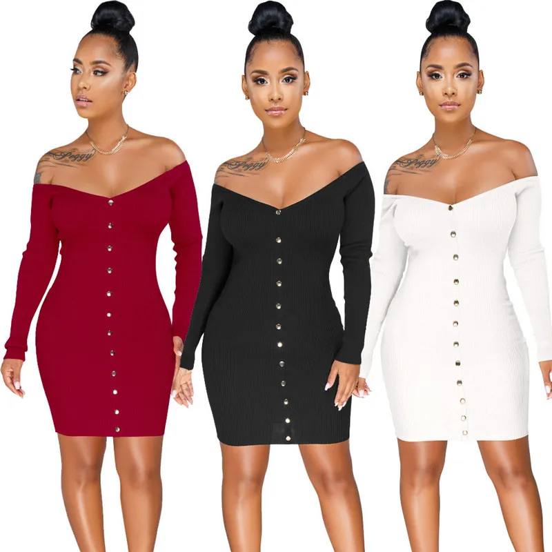 2019 Spring Cotton Dress Women Long Sleeve Rivet Short Dress Sexy Off Shoulder Slim Party Dress Bodycon Ladies Dresses Vestidos
2019 Spring Cotton Dress Women Long Sleeve Rivet Short Dress Sexy Off Shoulder Slim Party Dress Bodycon Ladies Dresses Vestidos