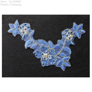 Free Shipping 2pcs/lot x New Blue/Gold Flower Embroidery Sequin Beaded Stoned Lace Appliques Trim Patch Sewing DIY Craft PBNC79L
Free Shipping 2pcs/lot x New Blue/Gold Flower Embroidery Sequin Beaded Stoned Lace Appliques Trim Patch Sewing DIY Craft PBNC79L
