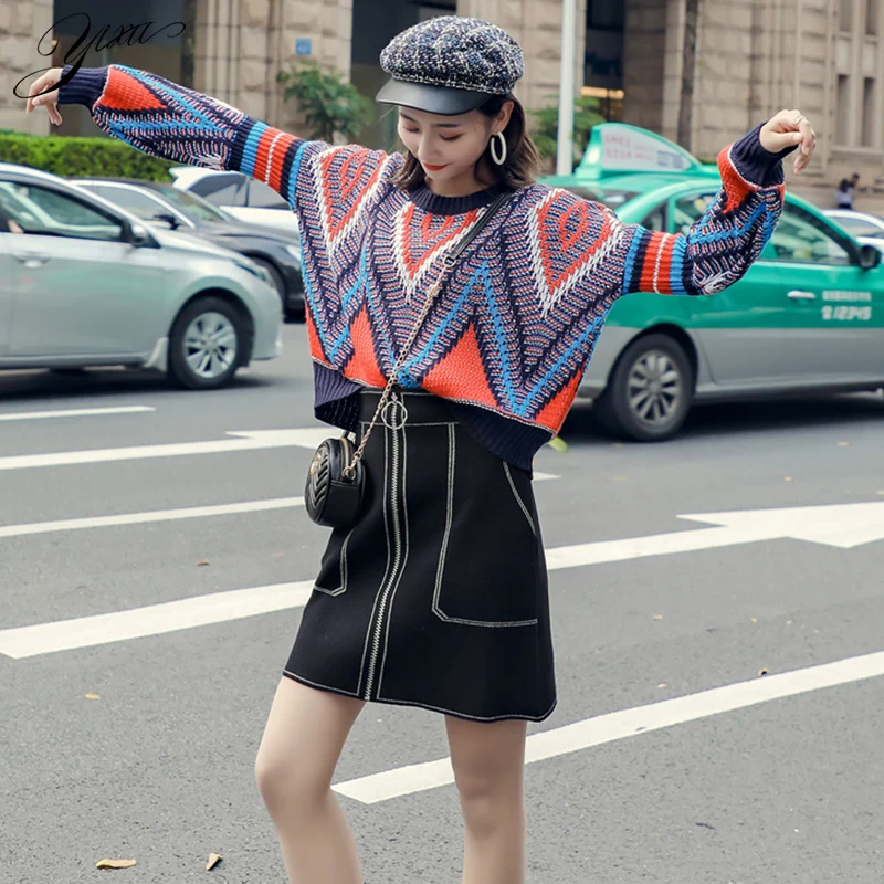 Winter Woman Knitted Two-pieces Suit Colorful Sweater Pencil Mini Skirt Set for Woman Female Autumn Casual Sets Warm
Winter Woman Knitted Two-pieces Suit Colorful Sweater Pencil Mini Skirt Set for Woman Female Autumn Casual Sets Warm