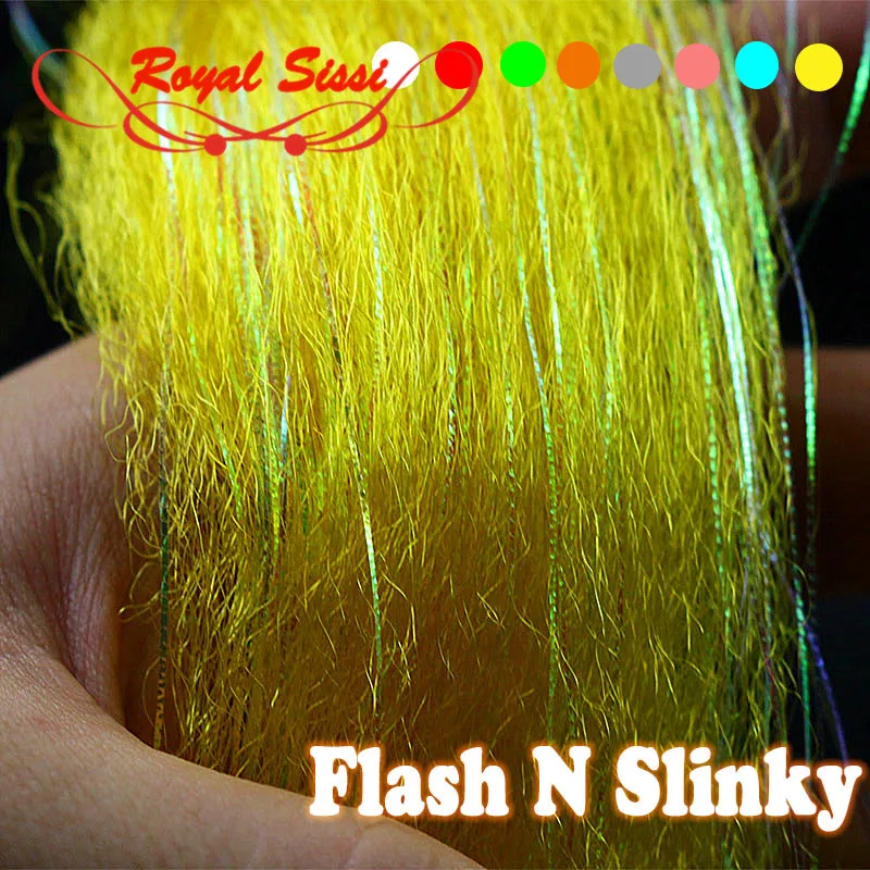 Royal Sissi 8 optional colors fly tying Flash N Slinky fiber long shimmer hair fuzzy fiber baitfish streamer fly tying materials
Royal Sissi 8 optional colors fly tying Flash N Slinky fiber long shimmer hair fuzzy fiber baitfish streamer fly tying materials