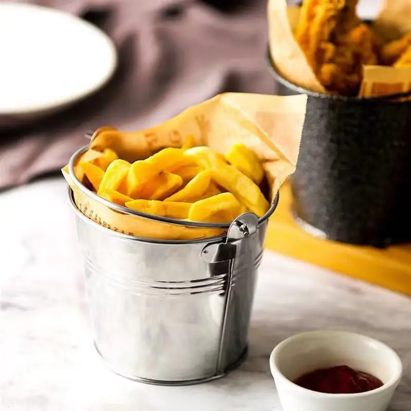 10.2 x 7.7 x 9 cm Mini Tinplate Metal Bucket Snack Buckets for Icing French Fries Tin Pails
10.2 x 7.7 x 9 cm Mini Tinplate Metal Bucket Snack Buckets for Icing French Fries Tin Pails