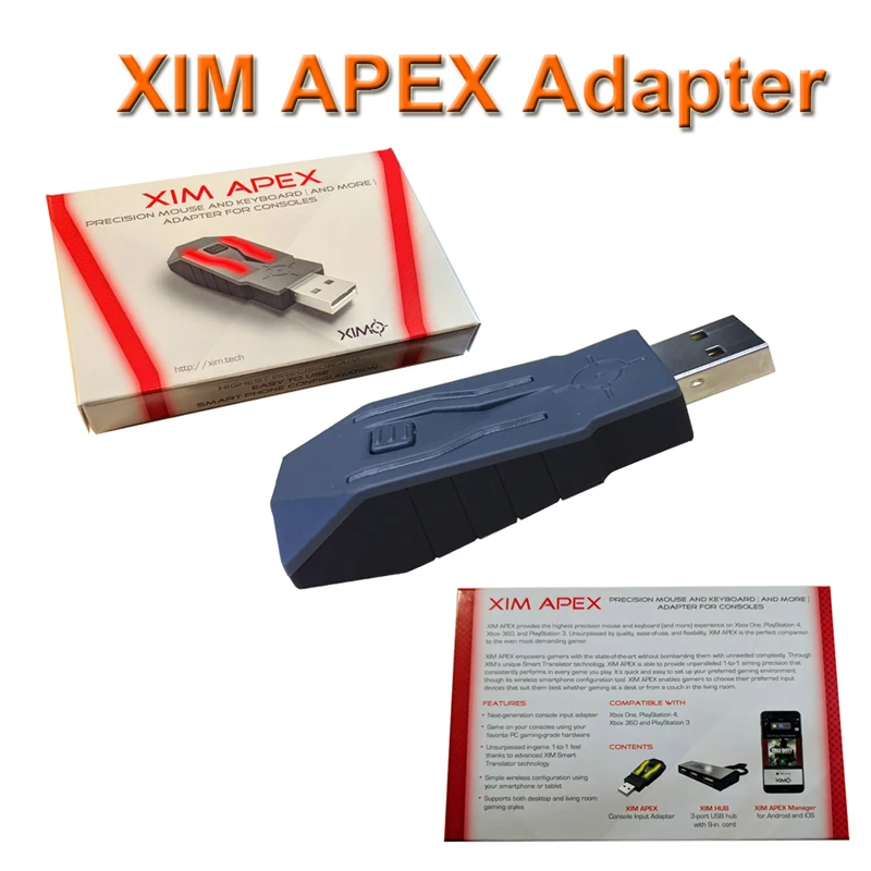 XIM APEX Highest Precision Mouse and Keyboard Adapter Conventer for Xbox One/ Xbox 360 /PS4 / PS3/PS4 Pro/PS4 Slim/Xbox One S/X
XIM APEX Highest Precision Mouse and Keyboard Adapter Conventer for Xbox One/ Xbox 360 /PS4 / PS3/PS4 Pro/PS4 Slim/Xbox One S/X