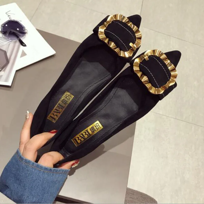 Sexy Women Flats Single Shoes Loafers,Pointed Toe Shallow Mouth Metal Decoration Design Flock Leather Doug Shoes Non-slip
Sexy Women Flats Single Shoes Loafers,Pointed Toe Shallow Mouth Metal Decoration Design Flock Leather Doug Shoes Non-slip