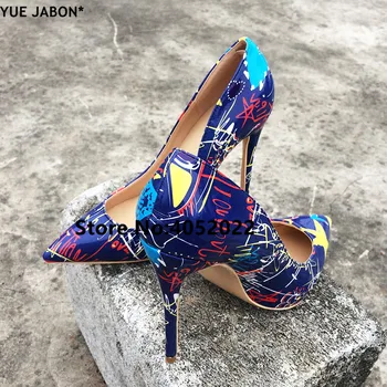 YUE JABON 12cm spring Printed Flowers Sexy Graffiti Women High Heel Wedding Shoes Pointed Toe Customized Party Dress wholesale
YUE JABON 12cm spring Printed Flowers Sexy Graffiti Women High Heel Wedding Shoes Pointed Toe Customized Party Dress wholesale