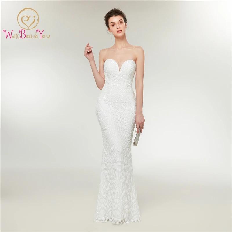 White Lace Prom Dress 2019 New Style Sheer Neck Sleeveless Floor Length Sweep Train Mermaid Elegant Robe Femme Evening Dress
White Lace Prom Dress 2019 New Style Sheer Neck Sleeveless Floor Length Sweep Train Mermaid Elegant Robe Femme Evening Dress