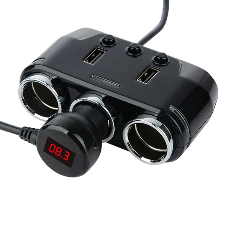 100W 150W Car Cigarette Lighter 3 Way Socket Splitter Plug LED USB Charger Adapter 1A 2.1A Voltage Monitor For Phone Pad
100W 150W Car Cigarette Lighter 3 Way Socket Splitter Plug LED USB Charger Adapter 1A 2.1A Voltage Monitor For Phone Pad