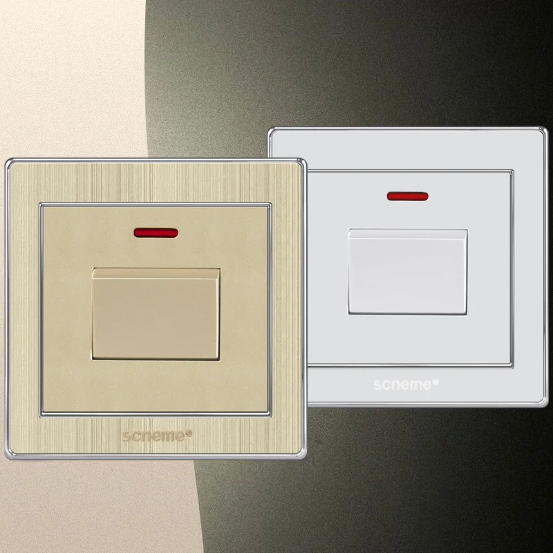 UK Standard electric switch and wall light switch 1 gang 45A push button switch AC110V-250V With red indicator lamp switch
UK Standard electric switch and wall light switch 1 gang 45A push button switch AC110V-250V With red indicator lamp switch