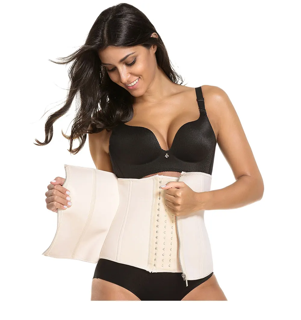 NB1455_01 Atbuty Neoprene Hot Waist Trainer Steel Bones Sweat Body Shaper Hooks and Zipper Corset Keep Warm Shapewear (18)