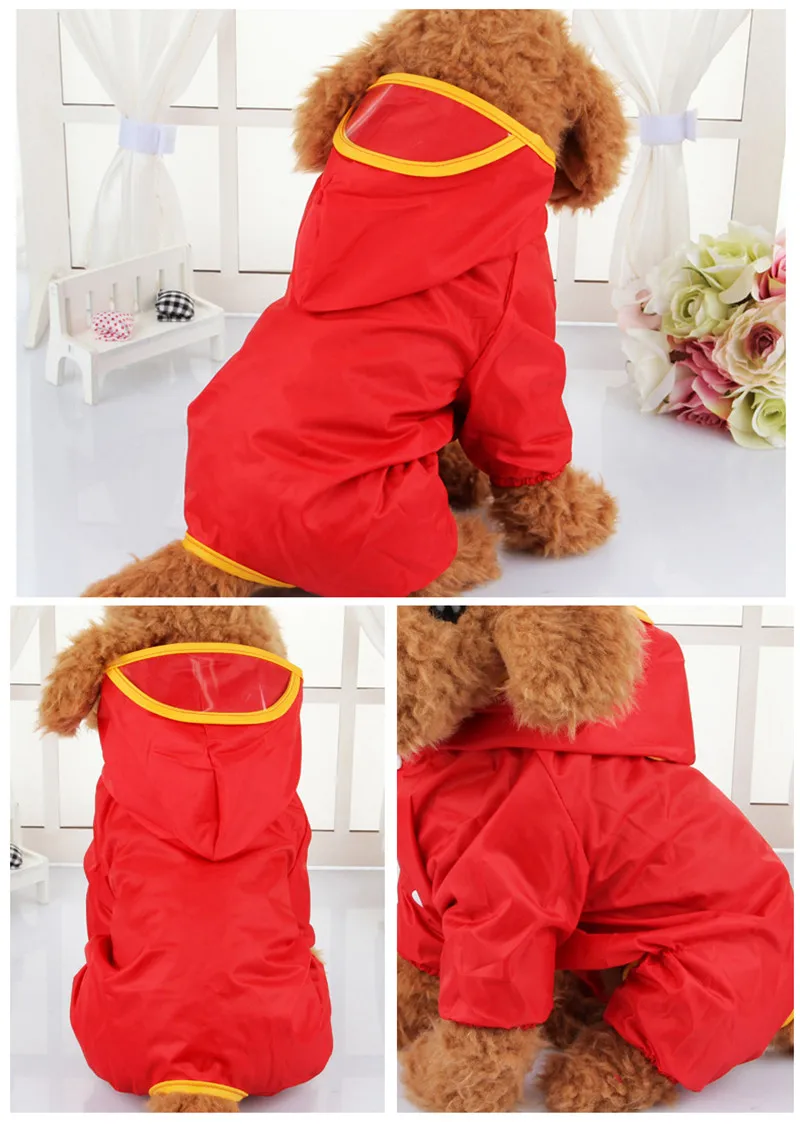 Pet Dogs Raincoat Waterproof Overalls Goods for Pets Poncho Rain Coat for Chihuahua Teddy Small Dogs12