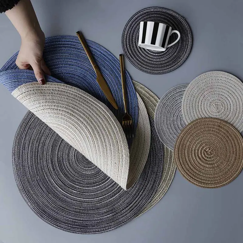 Round Design Table Ramie Insulation Pad Solid Placemats Linen Non Slip Table Mat Kitchen Accessories Decoration Home Pad Couster
Round Design Table Ramie Insulation Pad Solid Placemats Linen Non Slip Table Mat Kitchen Accessories Decoration Home Pad Couster