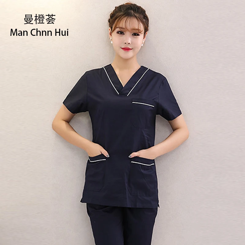 Medical suit100%cotton female short sleeve Scrub suits dental beautician oral pet summer operating room surgical gown top + pant
Medical suit100%cotton female short sleeve Scrub suits dental beautician oral pet summer operating room surgical gown top + pant