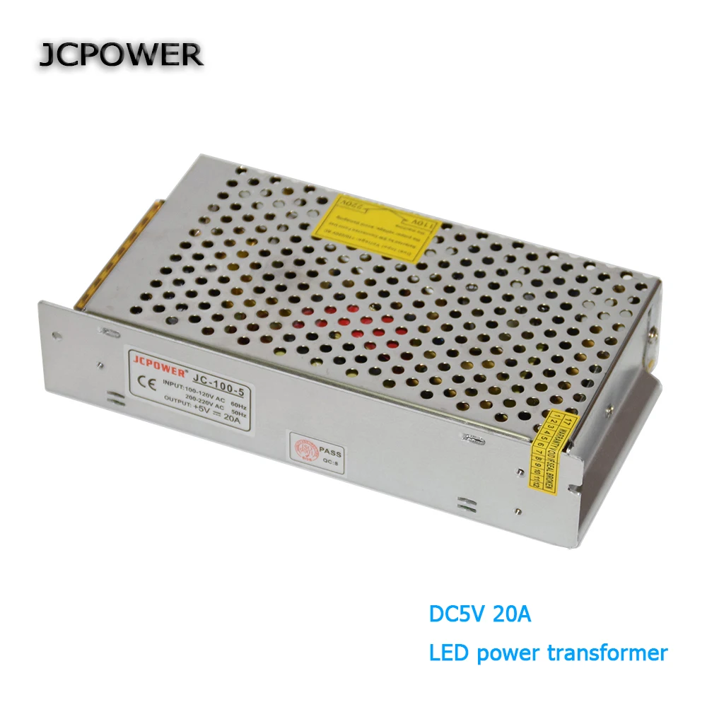 LED Driver 5V 20A 100W Switching Power Supply Driver for LED Strip AC 110-240V Input to DC 5V free shipping
LED Driver 5V 20A 100W Switching Power Supply Driver for LED Strip AC 110-240V Input to DC 5V free shipping