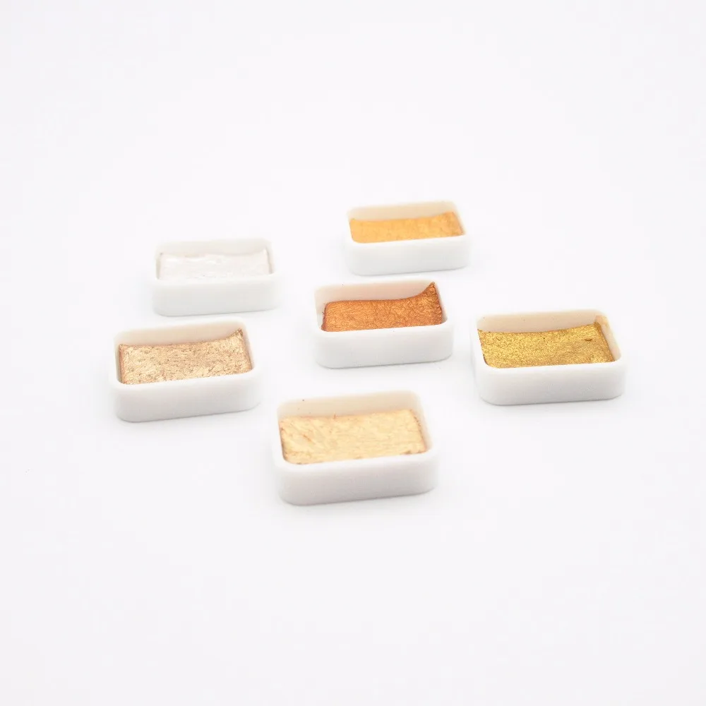 Kuretake GANSAI TAMBI Starry Colors Solid Watercolor Paint Mini Set Original Metallic Gold Paints Japan
Kuretake GANSAI TAMBI Starry Colors Solid Watercolor Paint Mini Set Original Metallic Gold Paints Japan