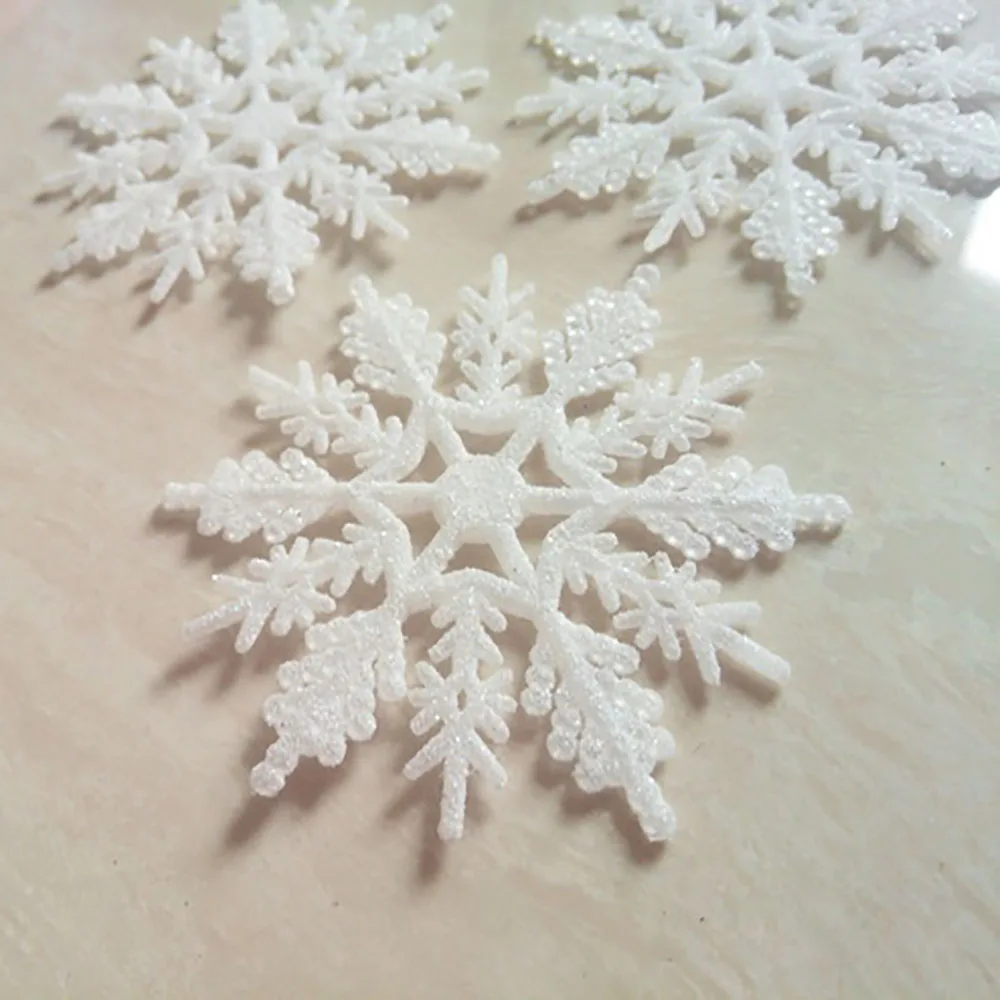 

48pcs 7.5cm Fake Snowflake Christmas Tree Ornament Children Birthday Party Supplies Decorations Instant Snow For Frozen Party