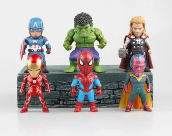 8.5-9CM 6pcs/LOT anime figure Q version The avenger Captain American/Spiderman/Iron man action figure collectible model toys for
8.5-9CM 6pcs/LOT anime figure Q version The avenger Captain American/Spiderman/Iron man action figure collectible model toys for