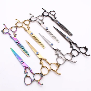 6" 17.5cm Japan 440C Engraving Logo Hairdressing Scissors Thinning Scissors Regular Shears Professional Hair Scissors Set C9003
6" 17.5cm Japan 440C Engraving Logo Hairdressing Scissors Thinning Scissors Regular Shears Professional Hair Scissors Set C9003