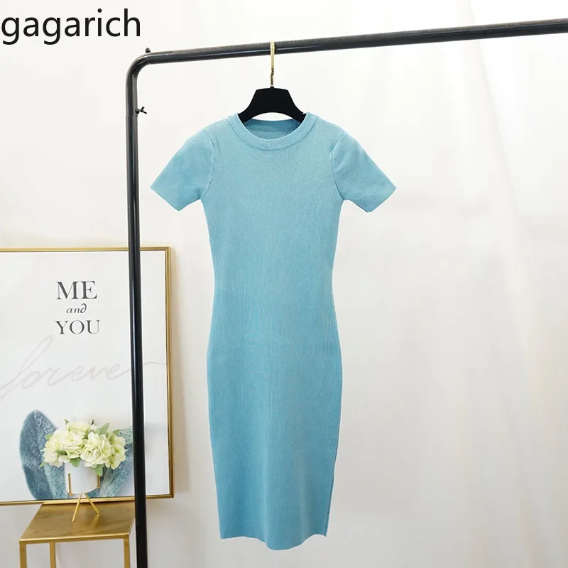 Gagarich Women 2019 Spring Summer New Medium Long Knitted Crunch Short Sleeved Pure Color Bottom O-neck Slim Dress
Gagarich Women 2019 Spring Summer New Medium Long Knitted Crunch Short Sleeved Pure Color Bottom O-neck Slim Dress