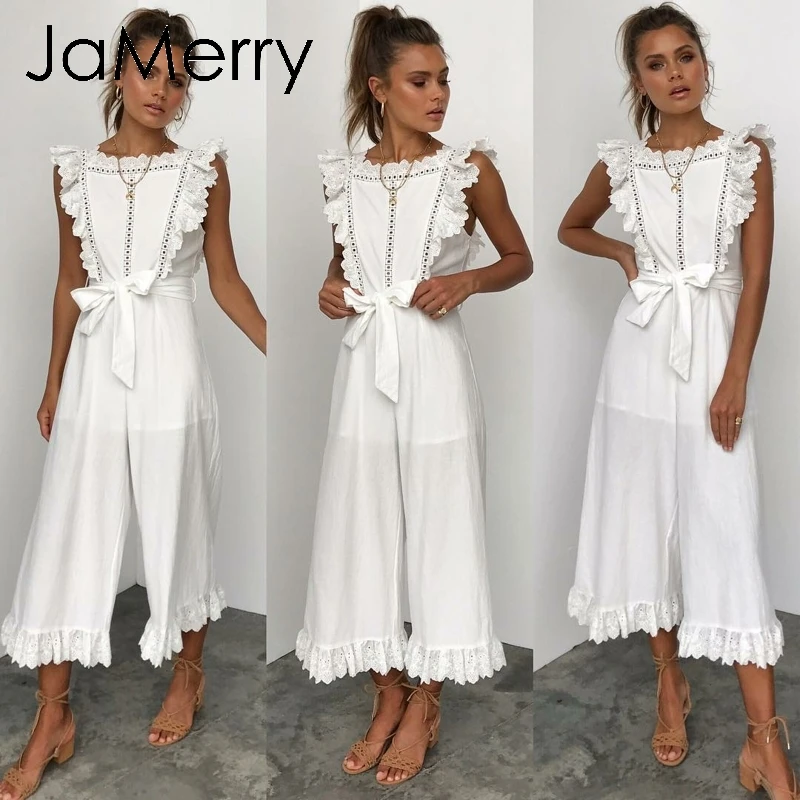 JaMerry Vintage cotton linen ruffled embroidery women jumpsuit Elegant hollow out sashes long jumpsuit romper Casual overalls
JaMerry Vintage cotton linen ruffled embroidery women jumpsuit Elegant hollow out sashes long jumpsuit romper Casual overalls