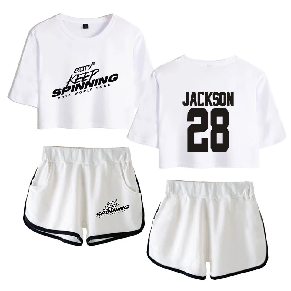 GOT7 Print Sexy Temperament T-Shirt Women's High Quality Casual T-Shirt + Shorts Two-Color Mixed Women's Set
GOT7 Print Sexy Temperament T-Shirt Women's High Quality Casual T-Shirt + Shorts Two-Color Mixed Women's Set