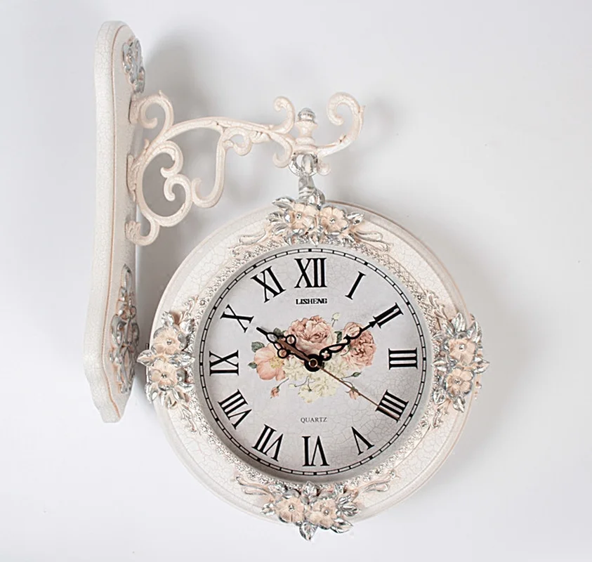 European Style Retro-antiquity Two-sided Home Furnishing Wall Clock Fashion Relief Technology High Definition Clocks And Watches
European Style Retro-antiquity Two-sided Home Furnishing Wall Clock Fashion Relief Technology High Definition Clocks And Watches
