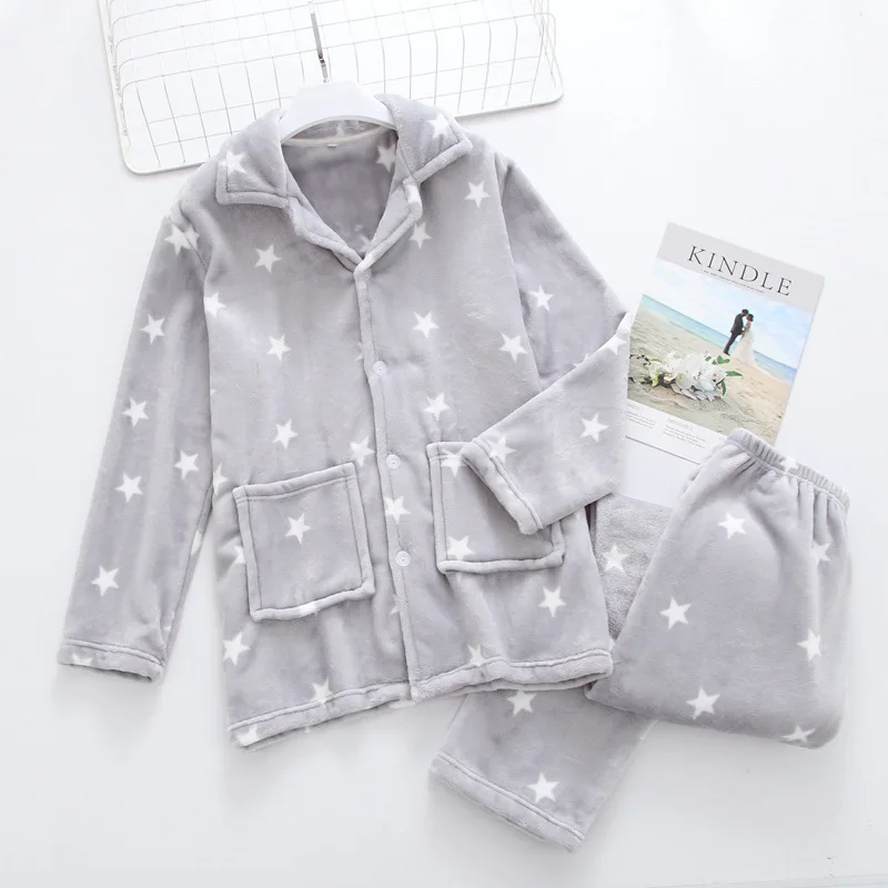 JINUO зимние фланелевые пижамы с длинными рукавами высококачественные простая