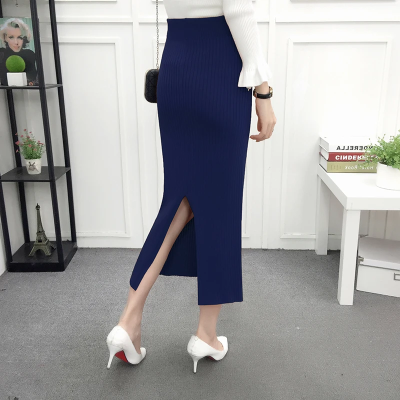 Women Winter Long Woolen Skirt Elastic Waist Pencil Skirt Woman Office Skirt Jupe Vintage Femme Autumn
Women Winter Long Woolen Skirt Elastic Waist Pencil Skirt Woman Office Skirt Jupe Vintage Femme Autumn