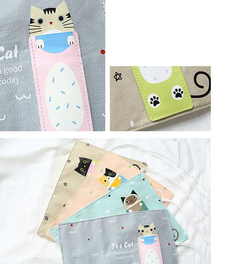 Cute Cat Roll Up Pencil Case