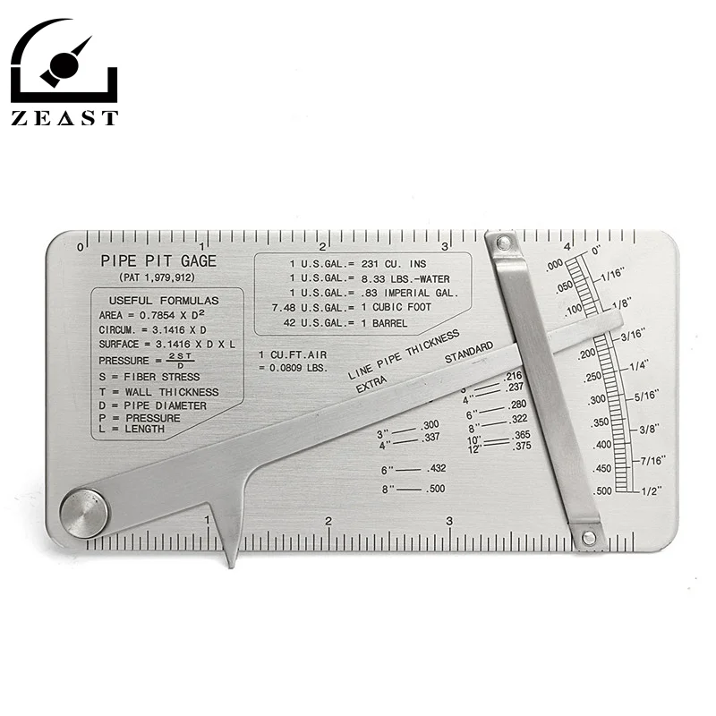 

Pipe Pit Gage Welding Gauge Test Ulnar Pipeline Concave Inspection Ruler Tool Stainless Steel Silver