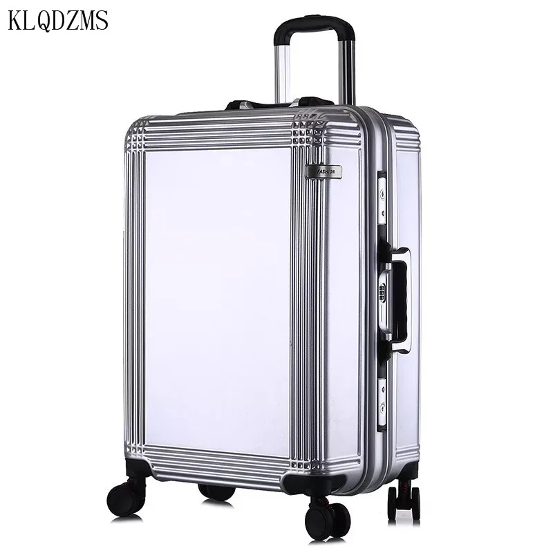 KLQDZMS Новый Модный Ретро 20/24 дюймовый алюминиевый корпус чемодан на колесиках для