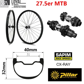 

27.5er Plus DH Mountain Bike Carbon Wheel 40*32mm Tubeless Ready Downhill Enduro MTB Wheelset DT Swiss 350 Hub QR Or Boost