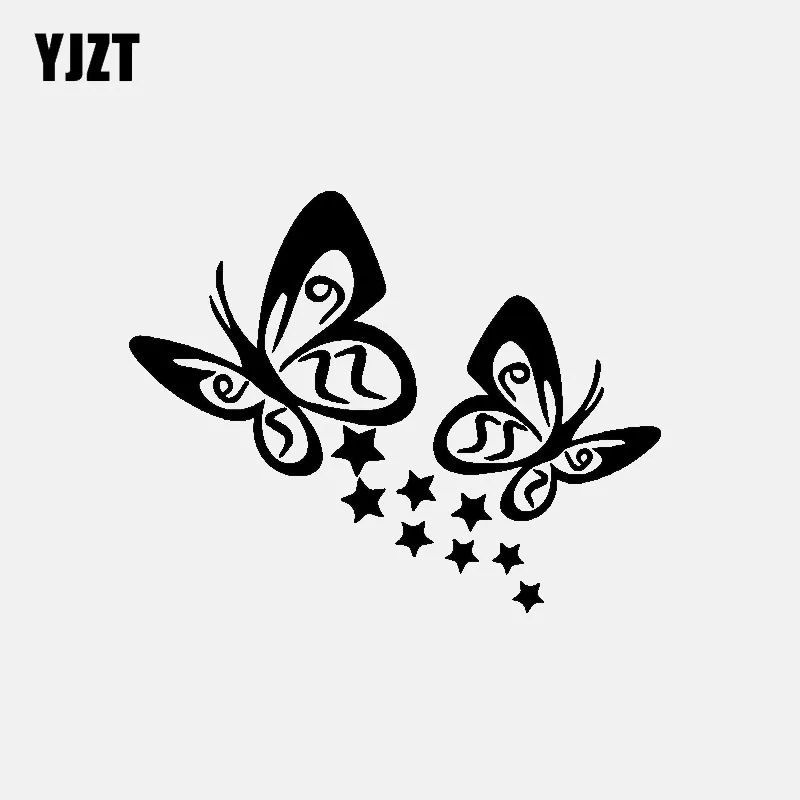 YJZT 14CM*11.1CM BUTTERFLY And Stars Vinyl Car Sticker Decals Black/Silver C3-0712
YJZT 14CM*11.1CM BUTTERFLY And Stars Vinyl Car Sticker Decals Black/Silver C3-0712