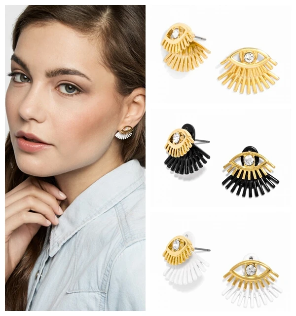 2016 New crystal stud earrings eyes painted black and white eyelashes gold earrings for women amazing ear jacket earrings
2016 New crystal stud earrings eyes painted black and white eyelashes gold earrings for women amazing ear jacket earrings