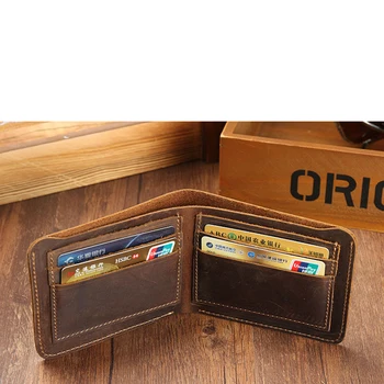 Crazy Horse Leather Wallet Men's short first layer of leather wallet handmade retro top quality men's wallet leather card holder
Crazy Horse Leather Wallet Men's short first layer of leather wallet handmade retro top quality men's wallet leather card holder