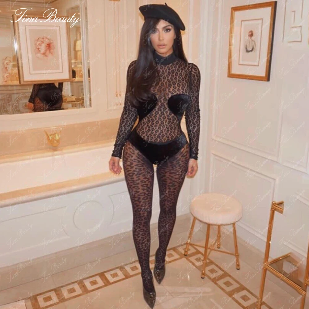 Tina Beauty 2019 Summer Kim Animal Print Sexy Mesh Transparent Jumpsuits Celebrity Style See Through Rompers Women
Tina Beauty 2019 Summer Kim Animal Print Sexy Mesh Transparent Jumpsuits Celebrity Style See Through Rompers Women