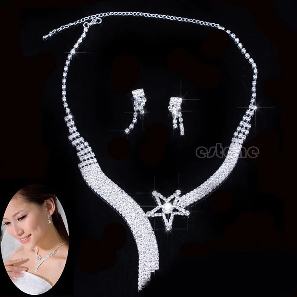 Women Luxury Crystal Wedding Party Bridal Jewelry Sets Tassel Necklace Earrings HOT
Women Luxury Crystal Wedding Party Bridal Jewelry Sets Tassel Necklace Earrings HOT