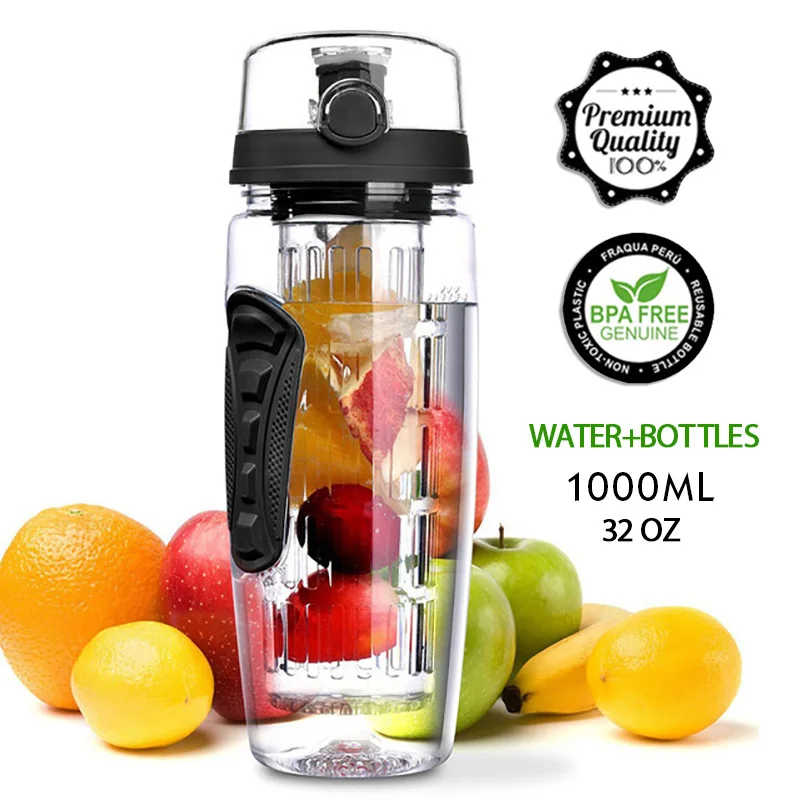 1L Portable water bottle Tritan Drinkware Bottle Fruit Infuser Bottle Juice Shaker travel Sport Water Bottle detox bottle
1L Portable water bottle Tritan Drinkware Bottle Fruit Infuser Bottle Juice Shaker travel Sport Water Bottle detox bottle