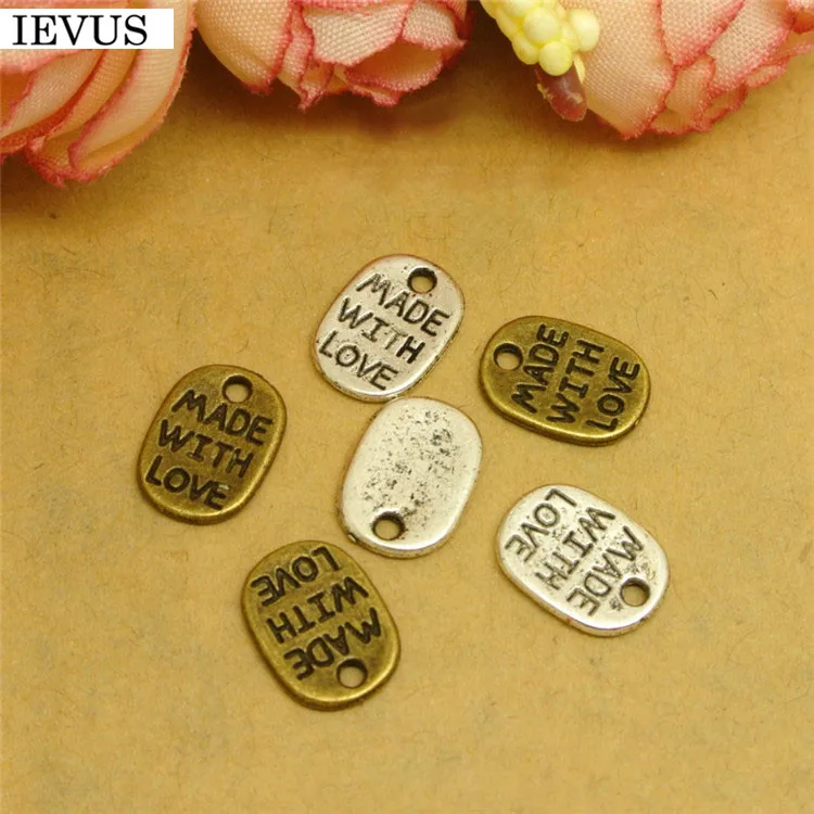 Hot selling 12 Pieces/Lot 11mm*8mm Antique Silver or bronze plated message tag charm word Made with Love charm handmade jewelry
Hot selling 12 Pieces/Lot 11mm*8mm Antique Silver or bronze plated message tag charm word Made with Love charm handmade jewelry