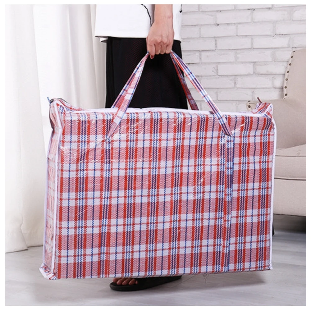 Description Picture 4 of itemReusable Plastic Jumbo Laundry Zipped Large Strong Shopping Home Storage Bag Strong Woven Plastic PVC Bags