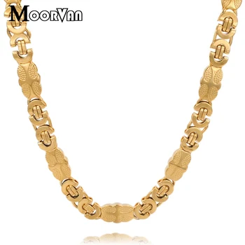 Moorvan Necklace for men women gold color chain byzantine jewelry punk style flat chain stainless steel necklaces Christmas gift
Moorvan Necklace for men women gold color chain byzantine jewelry punk style flat chain stainless steel necklaces Christmas gift