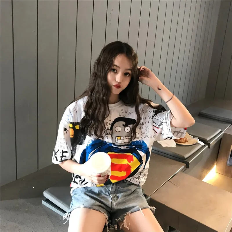 FREE SHIPPING Funny T-shirts Full Cartoon Print JKP4383 FREE SHIPPING Funny T-shirts Full Cartoon Print JKP4383